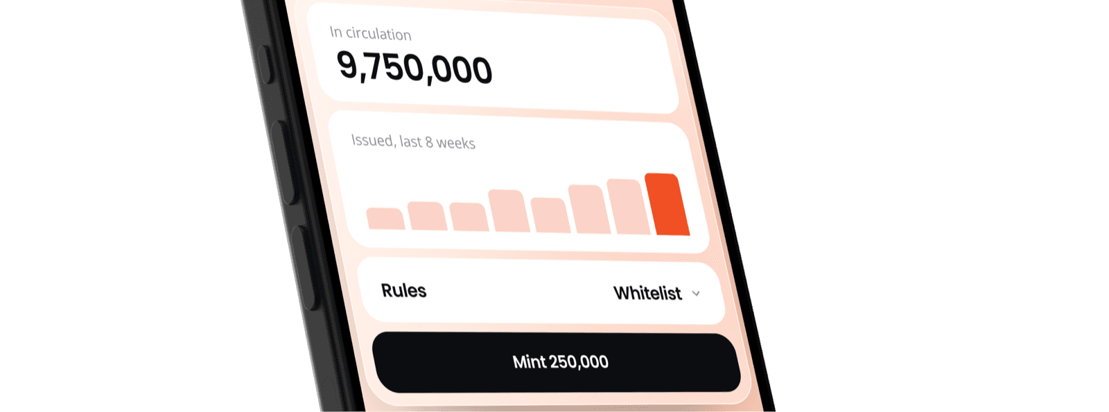 Stablecoin / CBDC Management Platform product interface